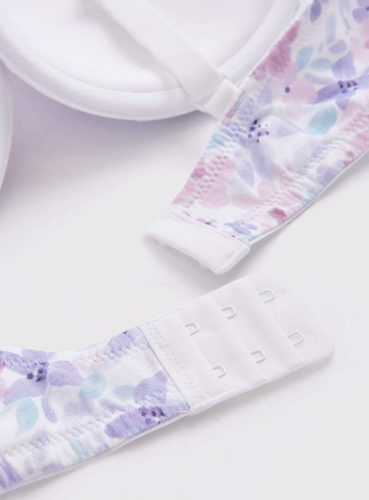 Plain & Floral Print Full Cup Bras 3 Pack 42DD - Image 4